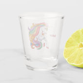 名前をカスタムするカラフルユニコーン ショットグラス (裏面)