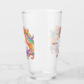 名前をカスタムするカラフルユニコーン タンブラーグラス (左)