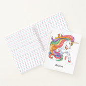 名前をカスタムするカラフルユニコーン ノートブック (内部)