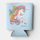 名前をカスタムするカラフルユニコーン 缶クーラー (正面)