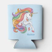 名前をカスタムするカラフルユニコーン 缶クーラー (裏面)