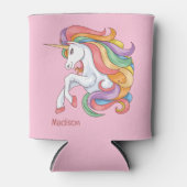 名前をカスタムするカラフルユニコーン 缶クーラー (正面)