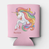 名前をカスタムするカラフルユニコーン 缶クーラー (裏面)