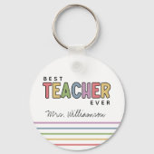 名前をカスタムするカラフル先生感謝状 キーホルダー (正面)