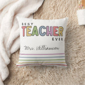 名前をカスタムするカラフル先生感謝状 クッション (ブランケット)