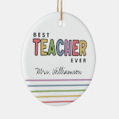名前をカスタムするカラフル先生感謝状 セラミックオーナメント (右)