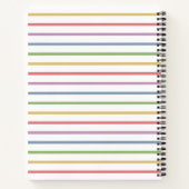 名前をカスタムするカラフル先生感謝状 ノートブック (裏面)