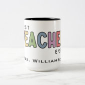 名前をカスタムするカラフル先生賞品 ツートーンマグカップ (中央)