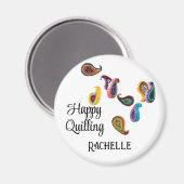 名前をカスタムするカラフル文字2.25インチQuiledペイズリー マグネット (正面/裏面)