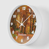 名前をカスタムするカラフル秋路 壁時計 (傾斜)