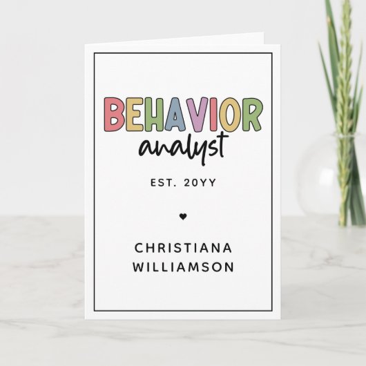 名前をカスタムするカラフル行動アナリスト カード (正面)