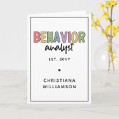 名前をカスタムするカラフル行動アナリスト カード (黄色い花)