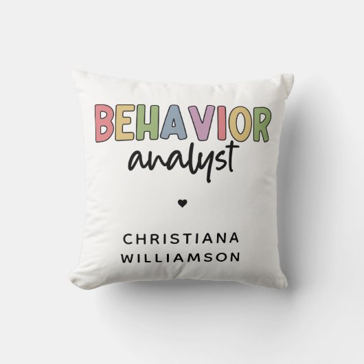 名前をカスタムするカラフル行動アナリスト クッション (正面)