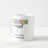 名前をカスタムするカラフル行動アナリスト コーヒーマグカップ (正面左)