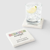 名前をカスタムするカラフル行動アナリスト ストーンコースター (横)