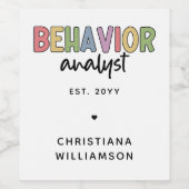 名前をカスタムするカラフル行動アナリスト ワインラベル (シングルラベル)