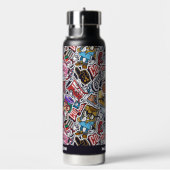 名前をカスタムするカレッジ漫画パターン ウォーターボトル (右面)