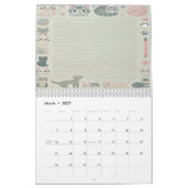 名前をカスタムするカレンダーと猫好きのメモ カレンダー (3月 2027)