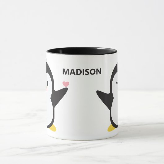 名前をカスタムするカワイイペンギンマグ マグカップ (中央)
