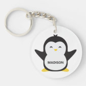 名前をカスタムするカワイイペンギン キーホルダー (正面)