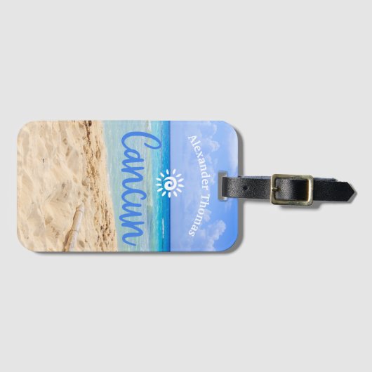 名前をカスタムするカンクンラゲッジタグ ラゲッジタグ (正面横)