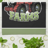 名前をカスタムするカントリーファームズバーントラクター農家 キッチンタオル (折り畳み)