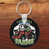 名前をカスタムするカントリーファームズバーントラクター農家 キーホルダー (正面)