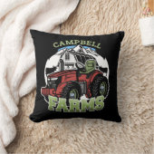 名前をカスタムするカントリーファームズバーントラクター農家 クッション (ブランケット)