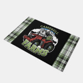 名前をカスタムするカントリーファームズバーントラクター農家 ドアマット (アングル)