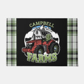 名前をカスタムするカントリーファームズバーントラクター農家 ドアマット (正面)