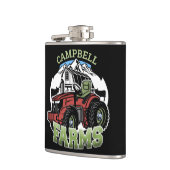 名前をカスタムするカントリーファームズバーントラクター農家 フラスク (左)