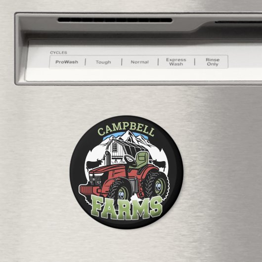名前をカスタムするカントリーファームズバーントラクター農家 マグネット (インサイチュ (食洗機))