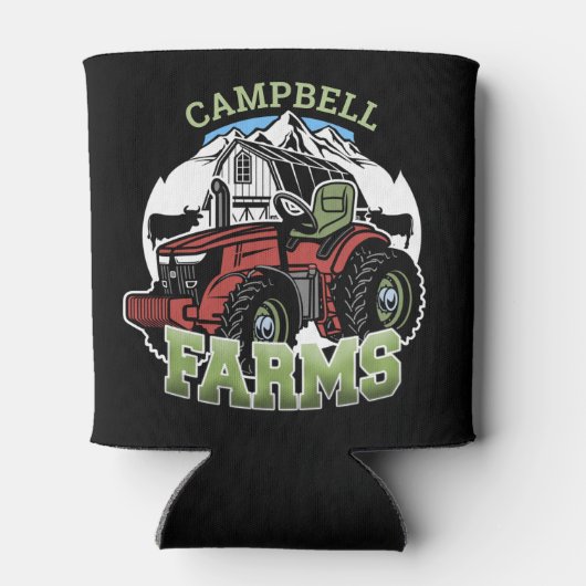 名前をカスタムするカントリーファームズバーントラクター農家 缶クーラー (裏面)