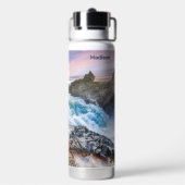 名前をカスタムするガイタフォスウォーターフォールズ，アイスランド ウォーターボトル (背面)