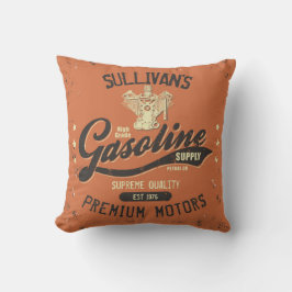 名前をカスタムするガソリンモータレトロ整備士車庫 クッション