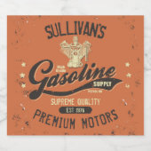 名前をカスタムするガソリンモータレトロ整備士車庫 ビールラベル (シングルラベル)
