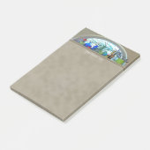 名前をカスタムするガラスボトル植物ウィンドウの水色 ポストイット (アングル)