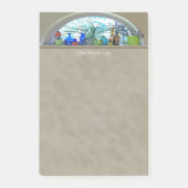 名前をカスタムするガラスボトル植物ウィンドウの水色 ポストイット (正面)