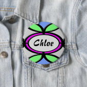 名前をカスタムするガラス色のタイル張りボタン 缶バッジ (インサイチュ)