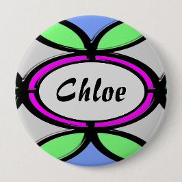 名前をカスタムするガラス色のタイル張りボタン 缶バッジ