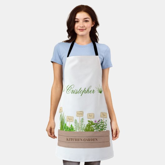 名前をカスタムするガーデンエプロン エプロン (着用した状態)