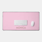 名前をカスタムするガーリーピンク デスクマット (キーボード&マウス)