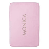 名前をカスタムするガーリーピンク バスマット (正面縦)