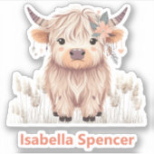 名前をカスタムするガールキュートハイラモダンンドカウズ シール (正面)