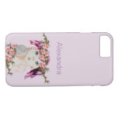 名前をカスタムするガールズフローラワイルドフラワーパープルカット Case-Mate iPhoneケース (裏面(横))