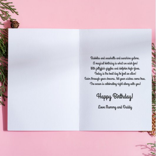 名前をカスタムするガールズマーメイド誕生日カード カード