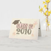 名前をカスタムするガールズレトロスタイル卒業 カード (黄色い花)