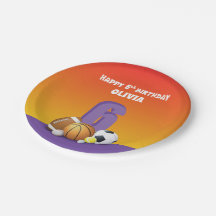 名前をカスタムするガール第6誕生日スポーツボール