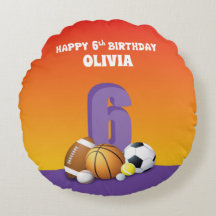名前をカスタムするガール第6誕生日スポーツボール
