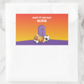 名前をカスタムするガール第6誕生日スポーツボール 長方形シール (バッグ)